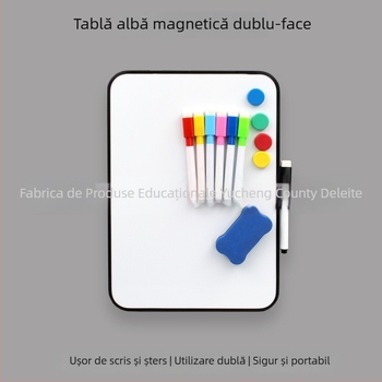 Tablă albă magnetică, reversibilă, pentru copii, suport de birou pentru scriere și notițe