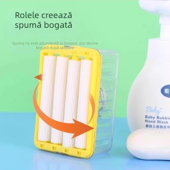 Dispenser multifuncțional de săpun pentru rufe, spumare fără atingere și sistem cu role pentru spumare automată