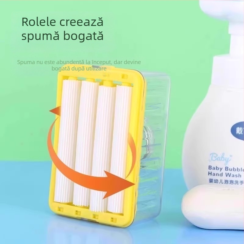 Dispenser multifuncțional de săpun pentru rufe, spumare fără atingere și sistem cu role pentru spumare automată