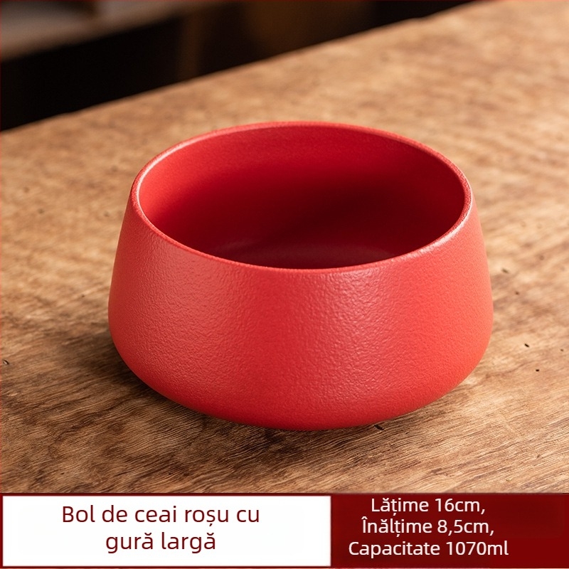 Accesorii vintage Gongfu pentru ceai: recipient pentru resturi de ceai, cană de spălare a ceaiului, depozitare pentru cești, recipient mare de apă, găleată pentru apă uzată