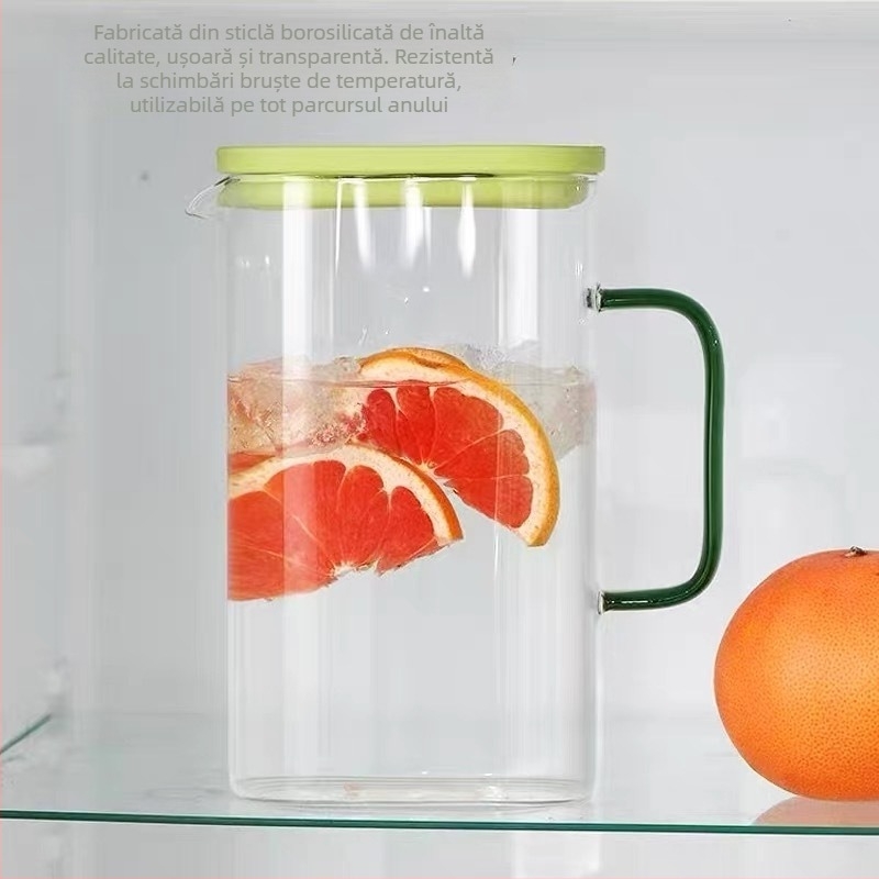 Set de apă din sticlă borosilicat de înaltă calitate, capacitate mare, rezistent la temperaturi ridicate, ceainic și ceașcă pentru ceai și apă rece