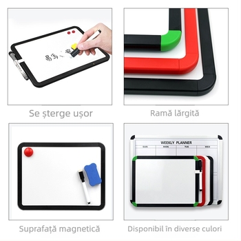 Tablă albă portabilă, personalizată, magnetică, cu două fețe, pentru copii, instrument didactic și carnet de notițe