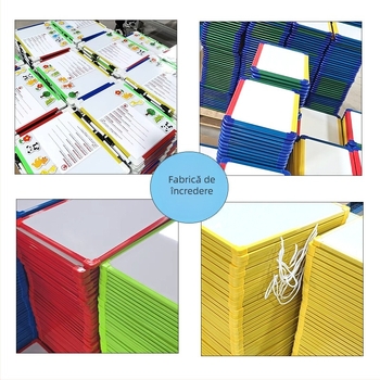 Tablă albă portabilă, personalizată, magnetică, cu două fețe, pentru copii, instrument didactic și carnet de notițe