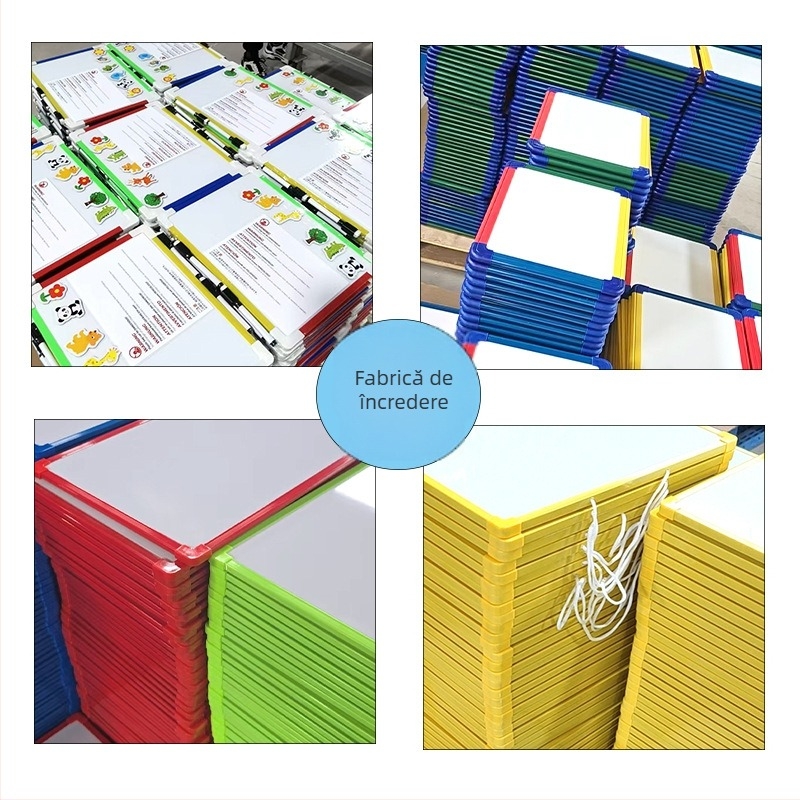 Tablă albă portabilă, personalizată, magnetică, cu două fețe, pentru copii, instrument didactic și carnet de notițe