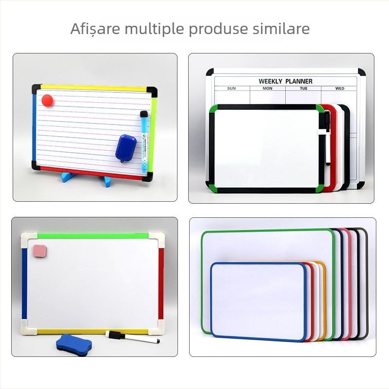Tablă albă portabilă, personalizată, magnetică, cu două fețe, pentru copii, instrument didactic și carnet de notițe