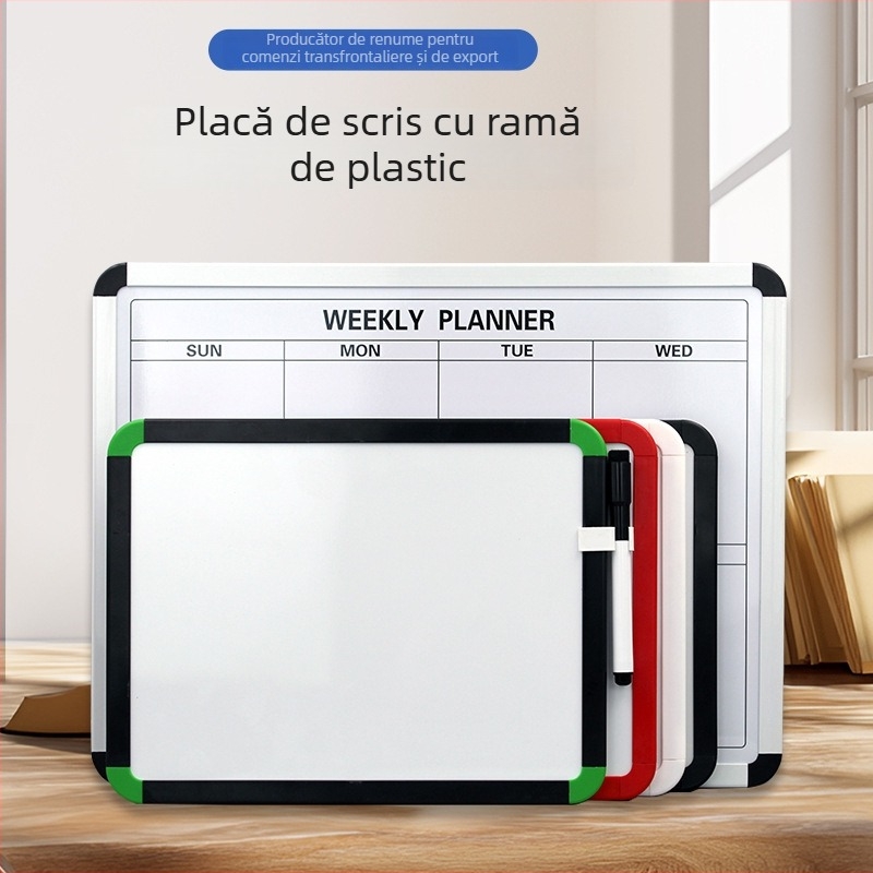 Tablă albă portabilă, personalizată, magnetică, cu două fețe, pentru copii, instrument didactic și carnet de notițe