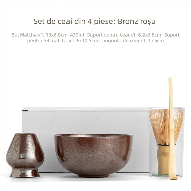 Stil japonez nou: bol de matcha lucrat manual, ceramic pentru ceremonia ceaiului, inspirat din Dinastia Song