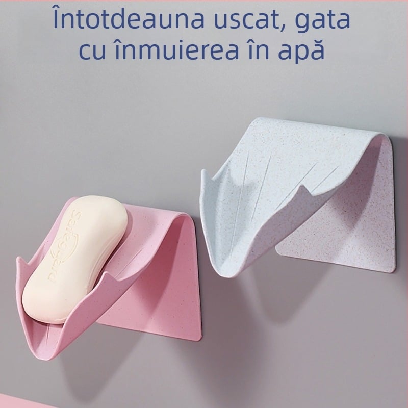 Cutie pentru săpun montată pe perete, cu drenaj pentru baie, fără găuri