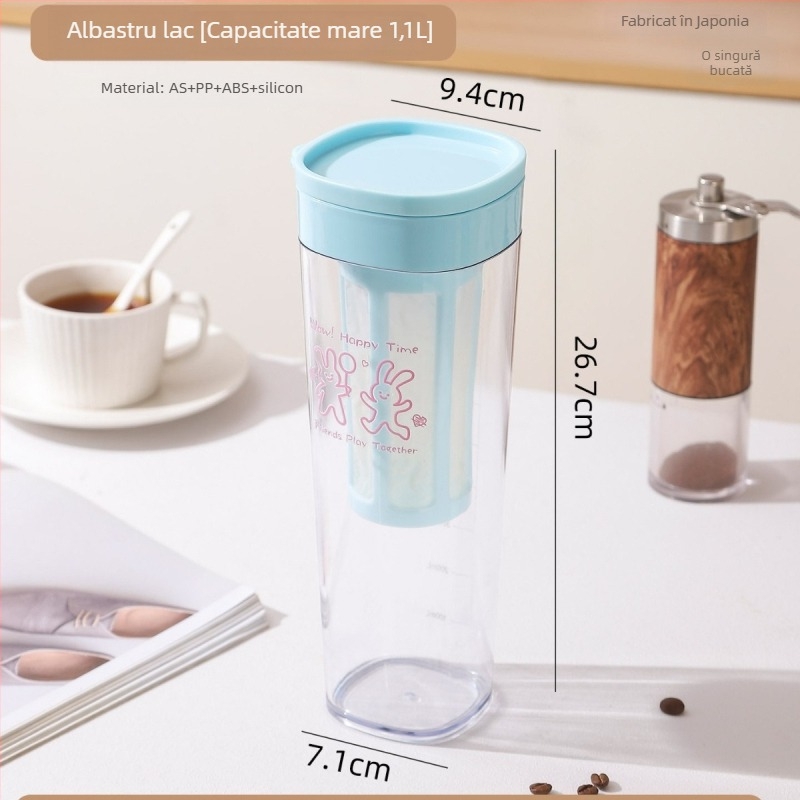 Cană de apă cu filtru și capac, de calitate alimentară, cu capacitate mare pentru infuzie rece de ceai, rezistentă la temperaturi înalte.