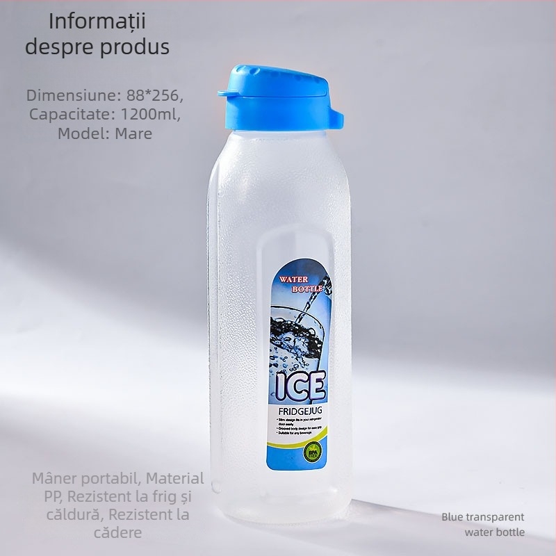 Sticlă de băuturi din plastic, capacitate mare 900 ml, pentru uz casnic, apă rece, pahar de suc, 1,2 L