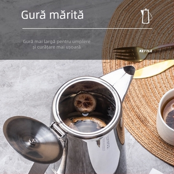 Carafă din oțel inoxidabil pentru apă rece, cu textură ciocănită, capacitate 1,5 L/2 L, pentru restaurant, bar și hotel