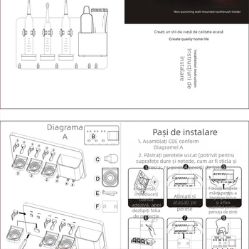 Dreamjas suport pentru periuța electrică – organizator reglabil pentru baie, spațiu de depozitare pentru igienă personală
