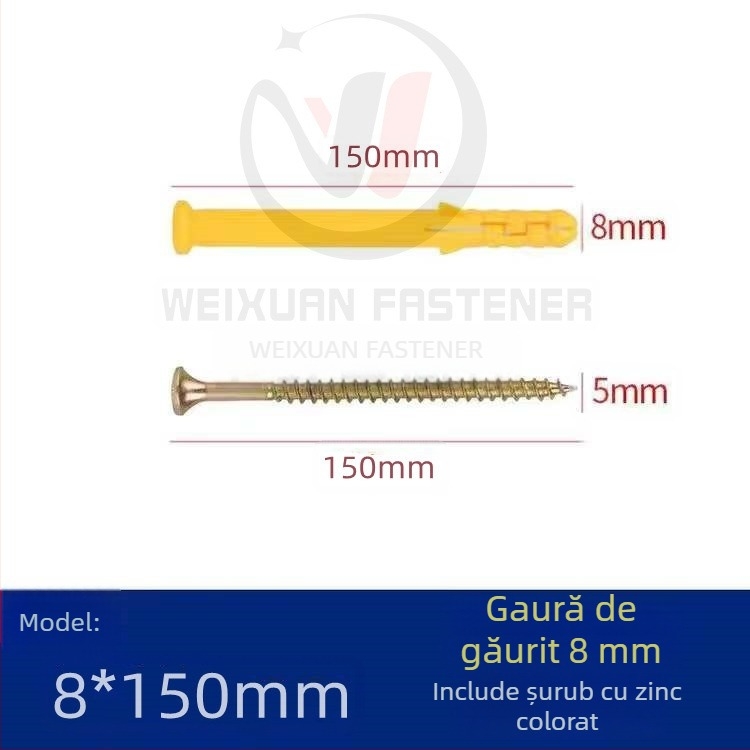 Set de șuruburi expansiune din plastic, dopuri și țevi M6/M8/M10