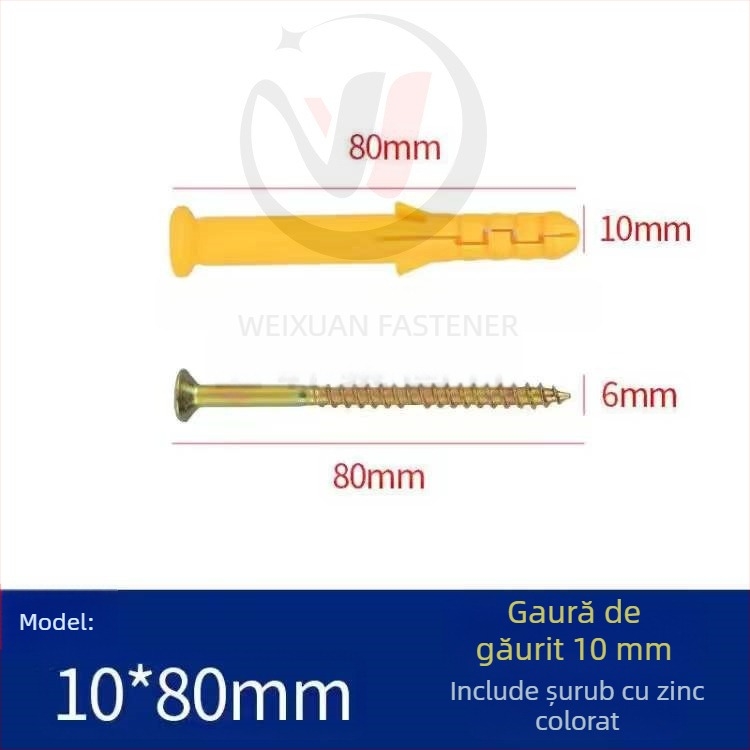 Set de șuruburi expansiune din plastic, dopuri și țevi M6/M8/M10