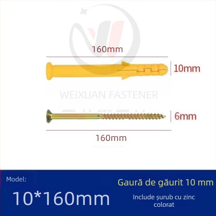 Set de șuruburi expansiune din plastic, dopuri și țevi M6/M8/M10