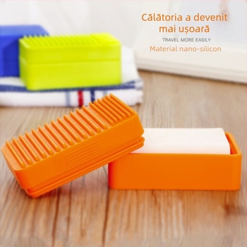 Cutie de săpun portabilă din silicon pentru călătorii, cutie de depozitare pentru uz casnic, suport multifuncțional pentru spălarea feței la chiuvetă