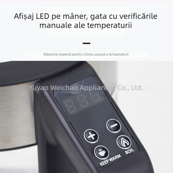 Fierbător electric din sticlă colorată, borosilikat, 1,7 L, pentru uz casnic