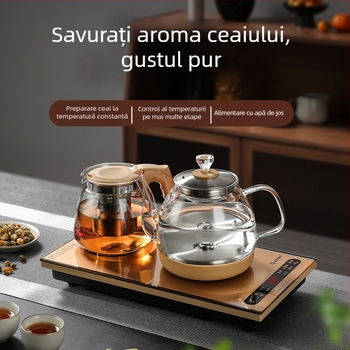 Set ceainic electric cu umplere automată a apei, corp din sticlă, pentru casă și birou
