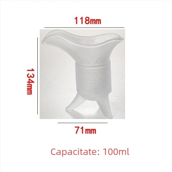 Pahar transparent din sticlă pentru băuturi spirtoase, în stil dinastic antic, pahar imperial cu trei picioare