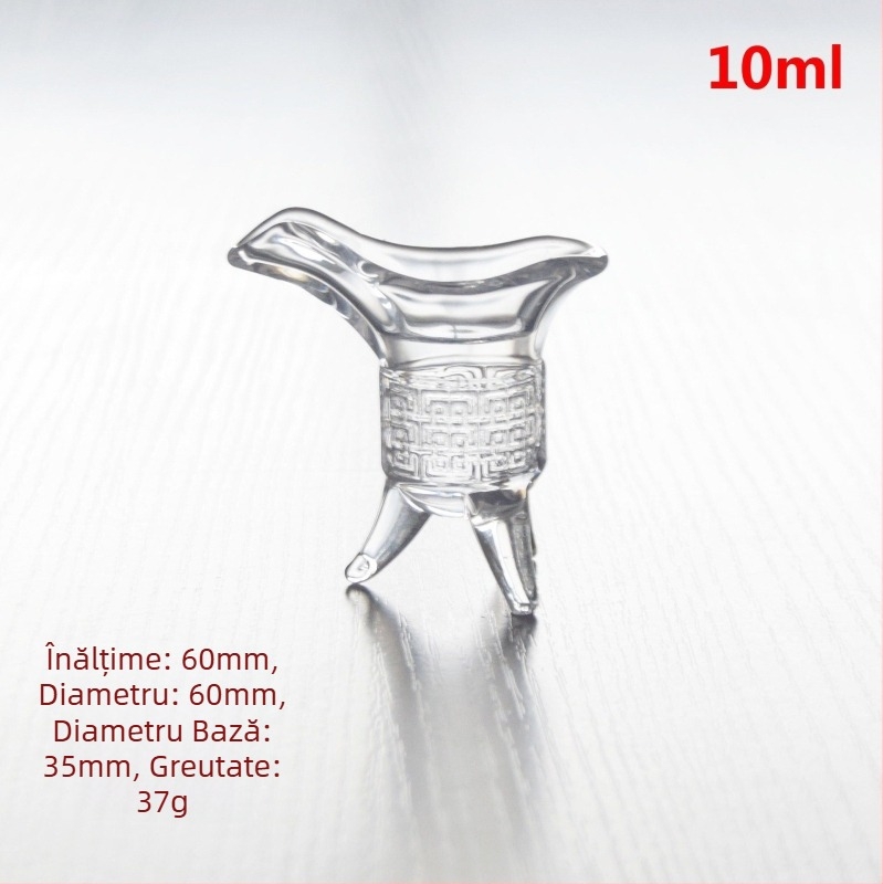 Pahar transparent din sticlă pentru băuturi spirtoase, în stil dinastic antic, pahar imperial cu trei picioare