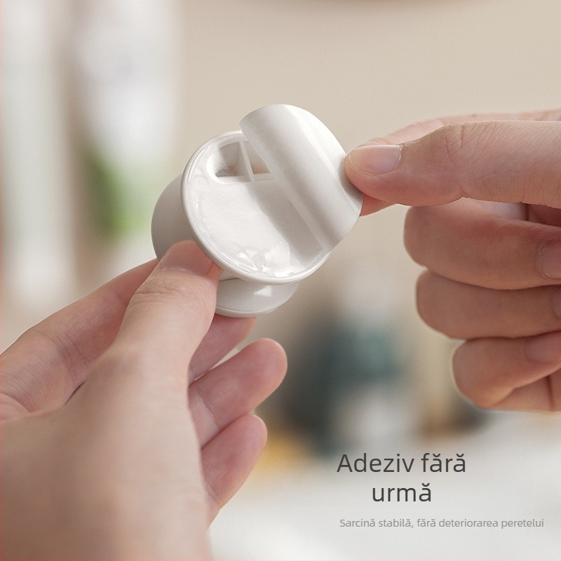 Lazy Corner Suport de pastă de dinți montat pe perete și dispozitiv de presare pentru gel de față (fără găuri)