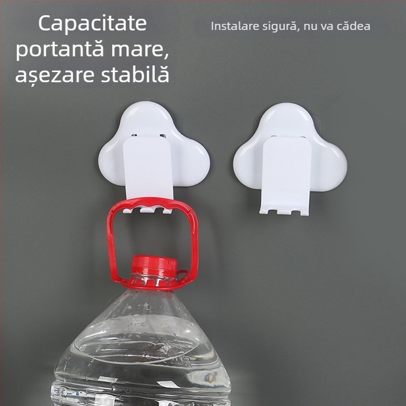 Suport pentru periuțe în formă de nor, montaj fără găuri, suport pentru periuța electrică cu loc pentru pahar, organizator creativ
