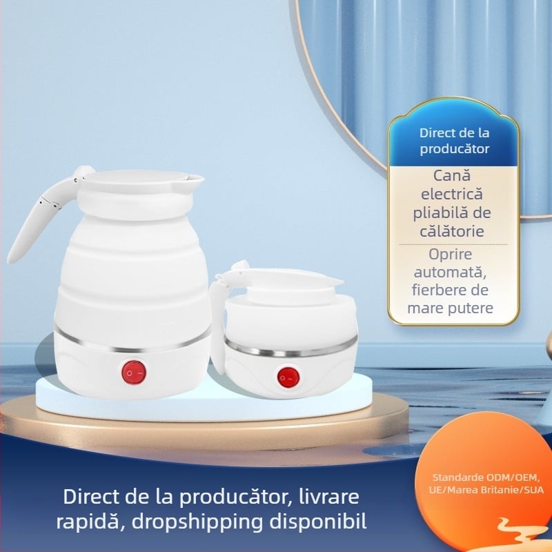 Ceainic electric pliabil din silicon pentru călătorii, 0,6 L, oprire automată