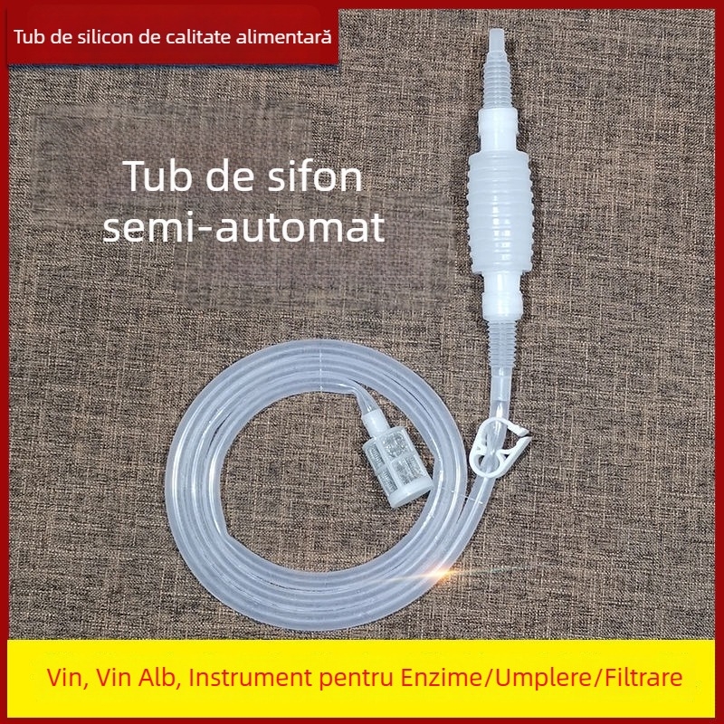 Sifon semi-automat pentru vin cu filtru pentru vinificație acasă