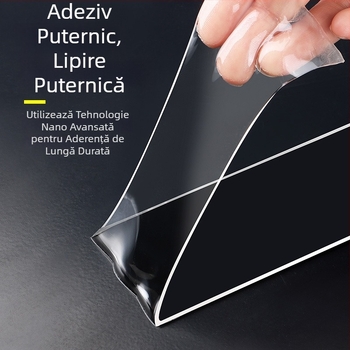 Bandă dublu adezivă nano din acril, transparentă, lavabilă, rezistentă la apă, fără urme
