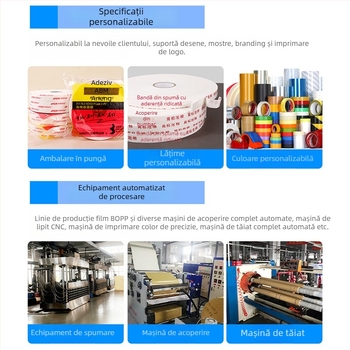 Bandă dublu adezivă din burete cu aderență ridicată pentru montaj panouri publicitare, compatibilă cu KT plăci și panouri din aluminiu-plastic, rame foto