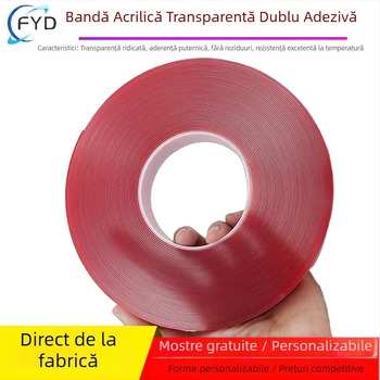 15mm x 33m x 1mm Bandă dublu-adezivă transparentă, cu aderență înaltă, rezistentă la apă, la temperaturi ridicate, durabilă și rămâne lipită