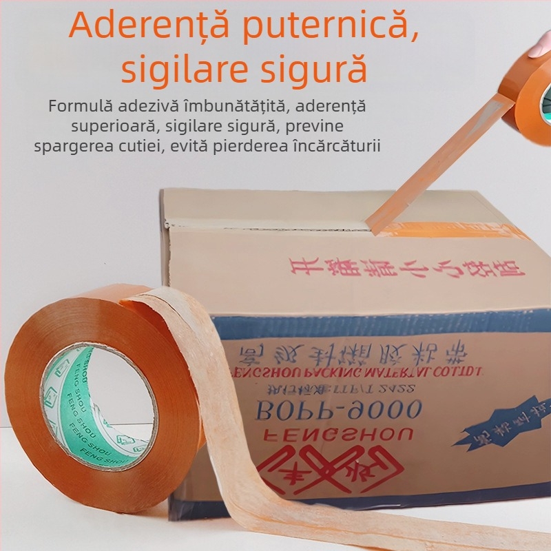 Bandă de ambalare transparentă, aderență înaltă și rezistență la tracțiune, lățime 4,5 cm, lungime 90 m, 52 μm, pentru sigilarea coletelor