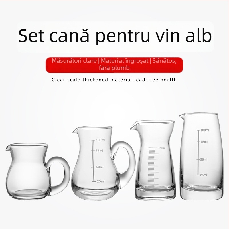Set dispenser de băuturi din sticlă, 100 ml, decantor gradat, pentru uz casnic și comercial