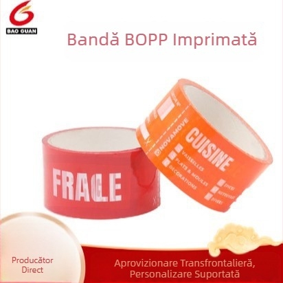 Bandă de ambalare transparentă cu logo imprimat și cod QR
