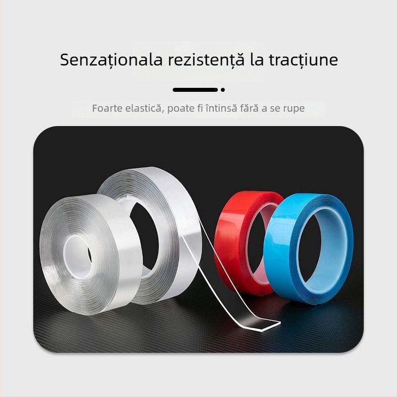 Bandă acrilică nano dublu-adezivă pentru autovehicule – fără urme, transparentă, rezistentă la temperaturi înalte, aderență puternică pentru accesorii decorative
