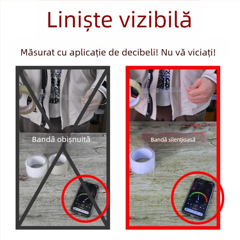Bandă de ambalare transparentă pentru birou, silențioasă, cu aderență înaltă