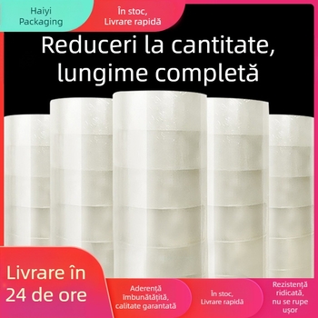 Bandă de ambalare transparentă, puternică, în rol mare, pentru sigilare și ambalare expedieri