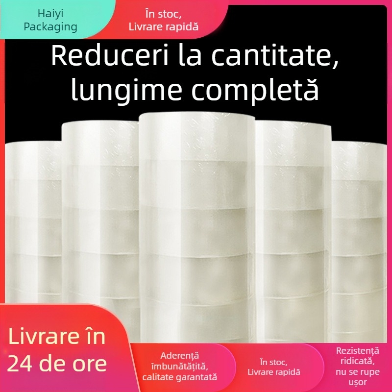 Bandă de ambalare transparentă, puternică, în rol mare, pentru sigilare și ambalare expedieri