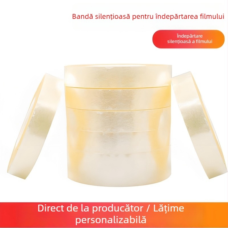 Bandă PET transparentă pentru ambalare, aderență înaltă și zgomot redus, sigilare și ambalare, tăiere die-cut pentru eliminarea deșeurilor, film detașabil, plasture adeziv
