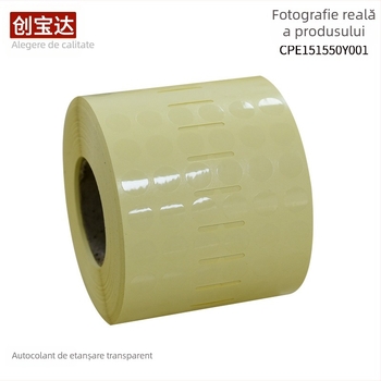 Etichetă circulară transparentă autoadezivă pentru imprimare pe PET, ambalaje cosmetice