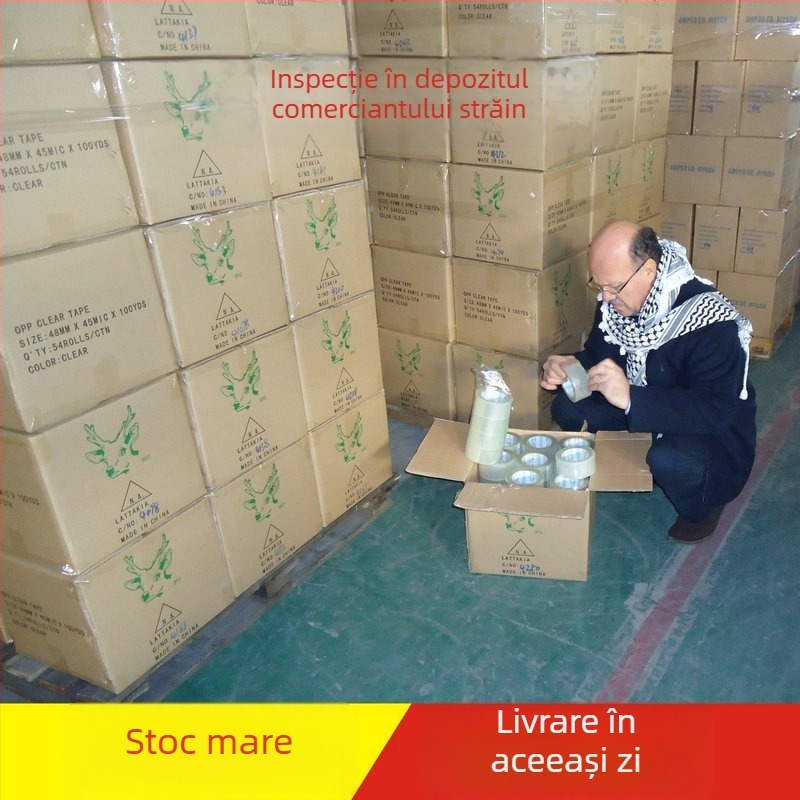 Bandă de ambalare transparentă, lățime 60 mm, rolă mare, vâscozitate înaltă