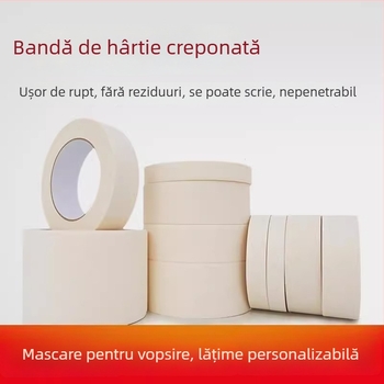 Bandă de mascare din hârtie texturată pentru pereți, fără urme, pentru proiecte artistice și detailing auto, ușor de îndepărtat