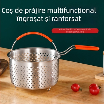 304 oțel inoxidabil – set multifuncțional: coș pentru prăjit și gătit tăiței, aburiator, coș de strecurare