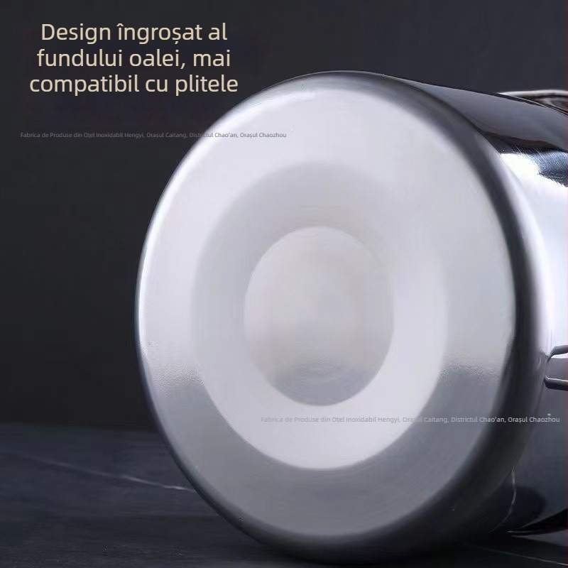 Tigaie din oțel inox cu capac, tigaie mică de uz casnic pentru prăjire gustări