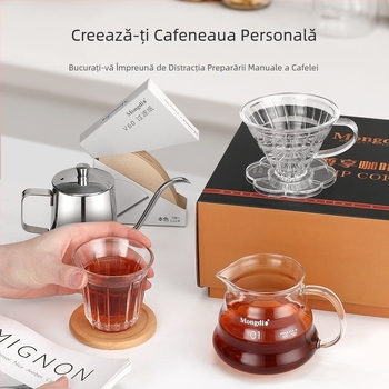 Set pour-over pentru cafea cu ceainic, filtre și cutie cadou