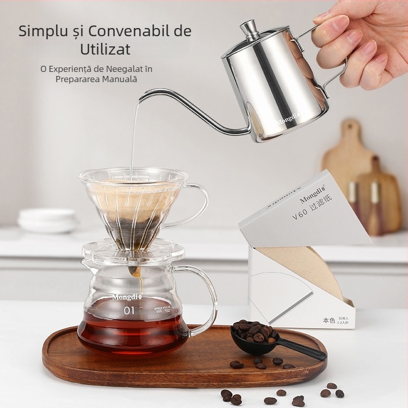 Set pour-over pentru cafea cu ceainic, filtre și cutie cadou
