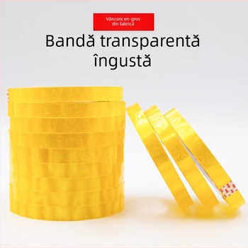 Bandă transparentă de birou cu design floral, lățimi 1,2/2/3 cm, bandă de sigilare cu logo imprimat