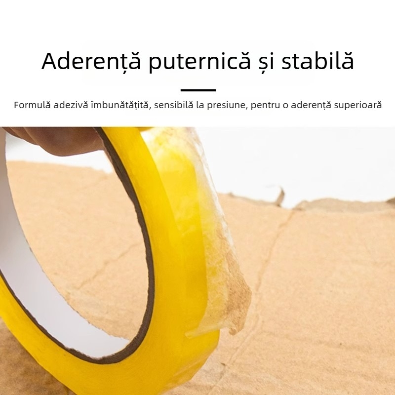 Bandă transparentă de birou cu design floral, lățimi 1,2/2/3 cm, bandă de sigilare cu logo imprimat