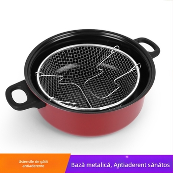 Fritură mini fără fum pentru uz casnic, coș din plasă pentru plita cu inducție, tigaie cu fund gros, multifuncțională, antiaderentă
