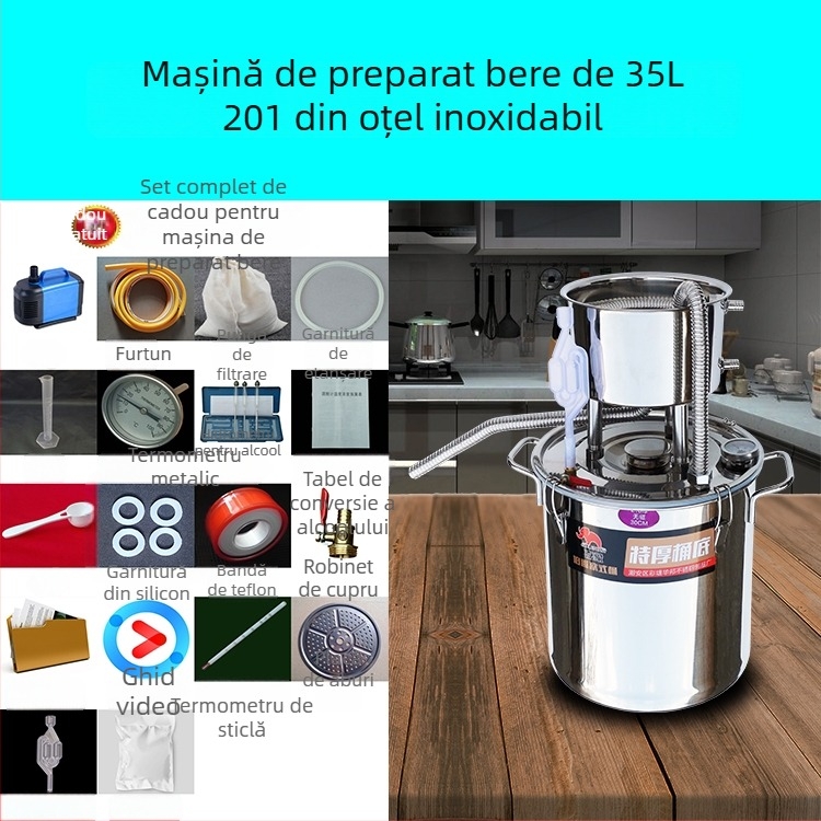 Mașină de distilat vin acasă, distilator compact, aparat mic pentru vin și băuturi spirtoase